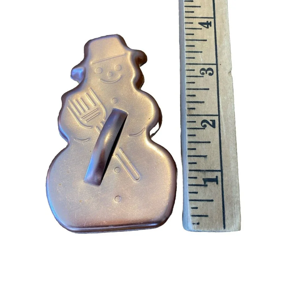 5 Copper Color Cookie Cutters W/ Handle Christmas Camel Angel Deer Snowman Lot